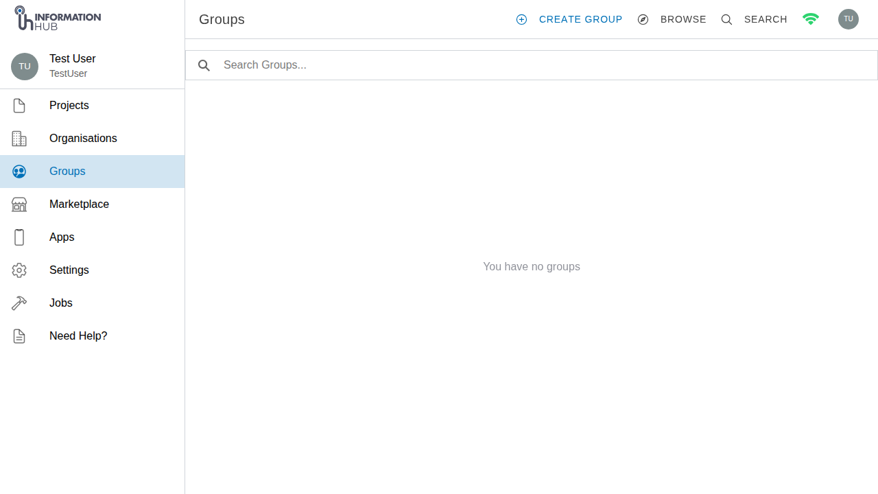 The groups page