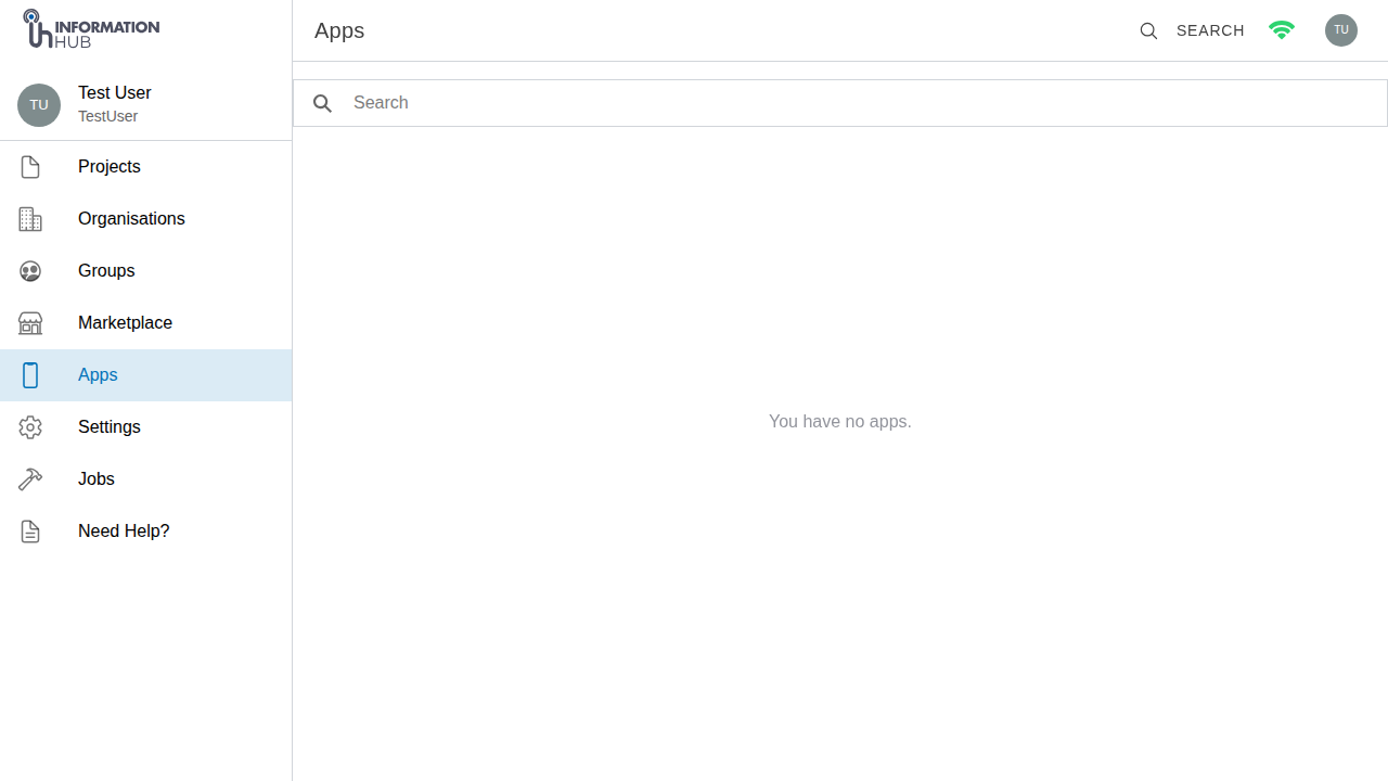 The apps page