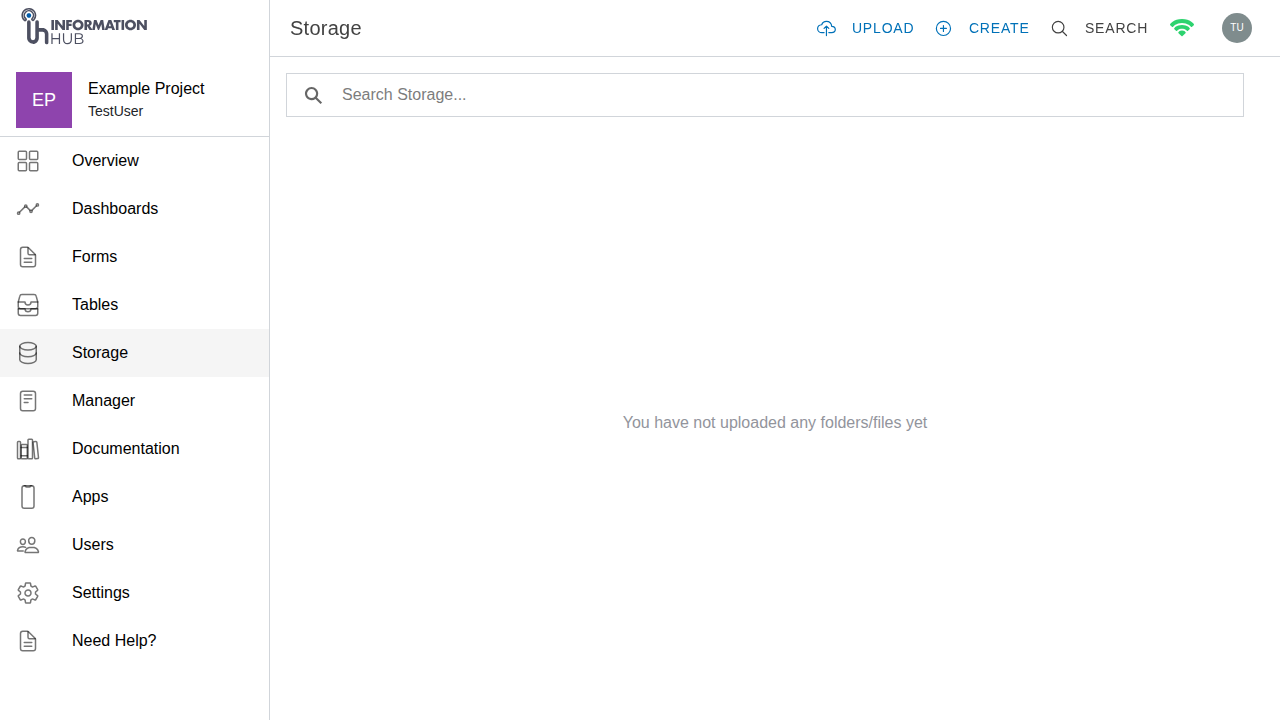The storage page