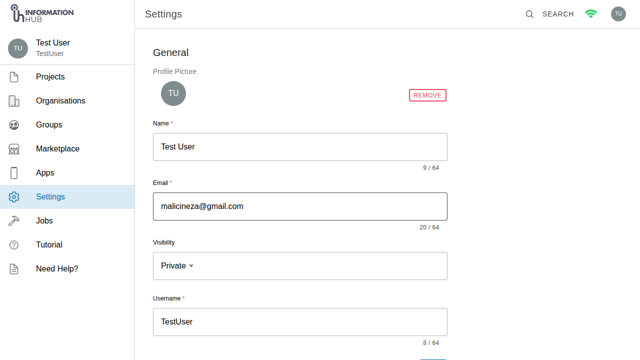 Account settings
