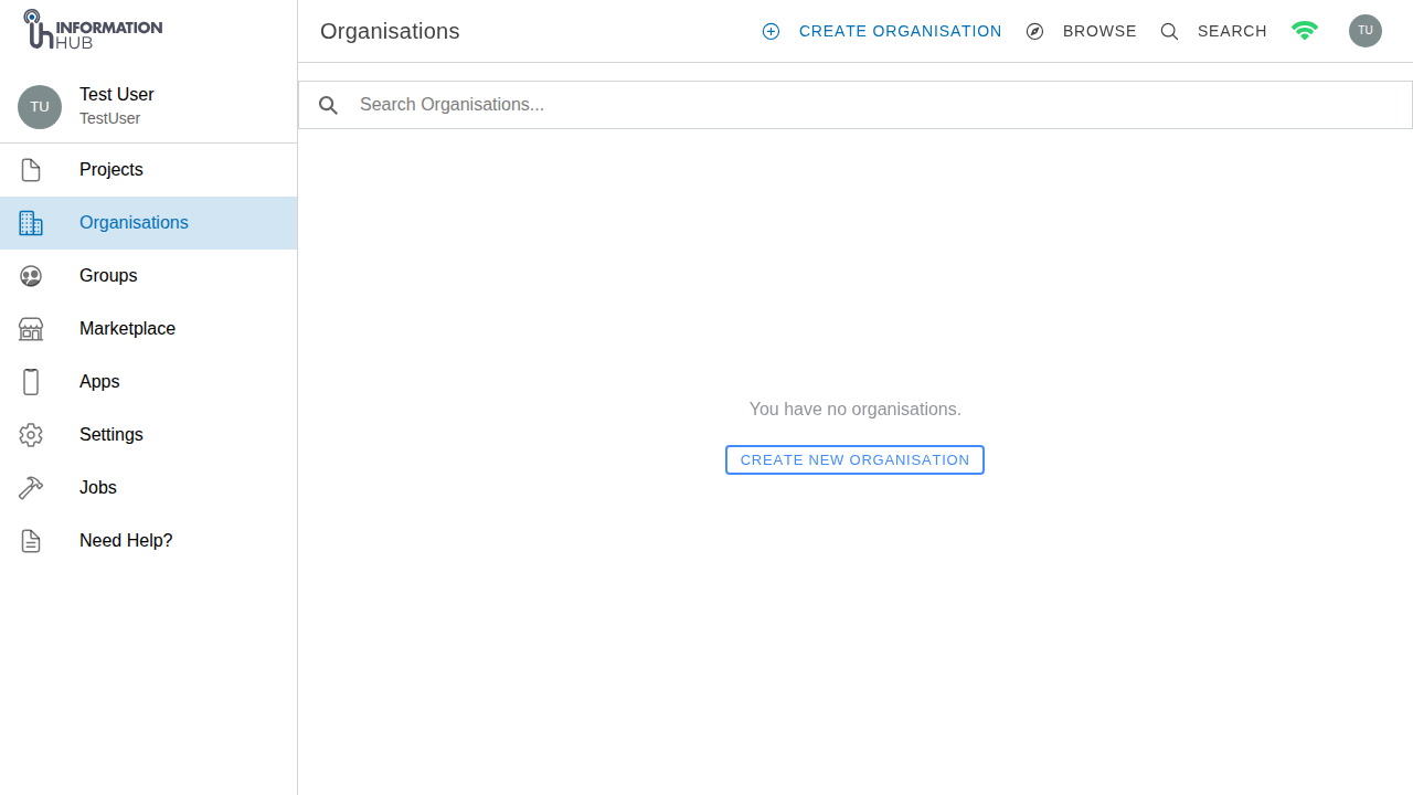 The organisations page