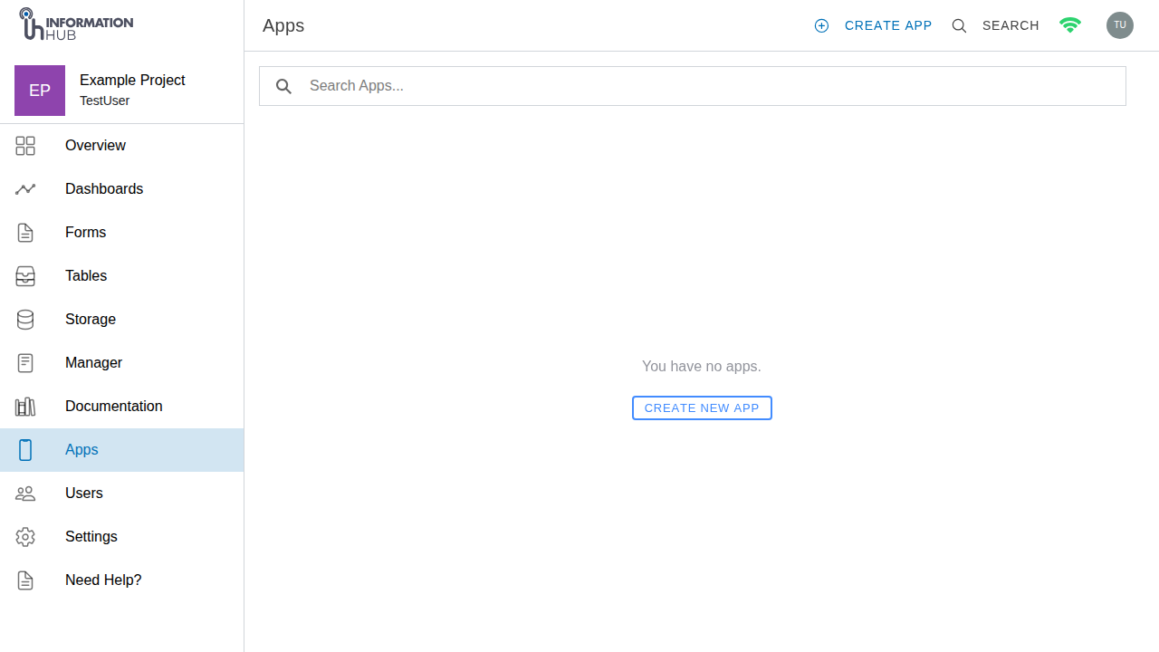 The apps page